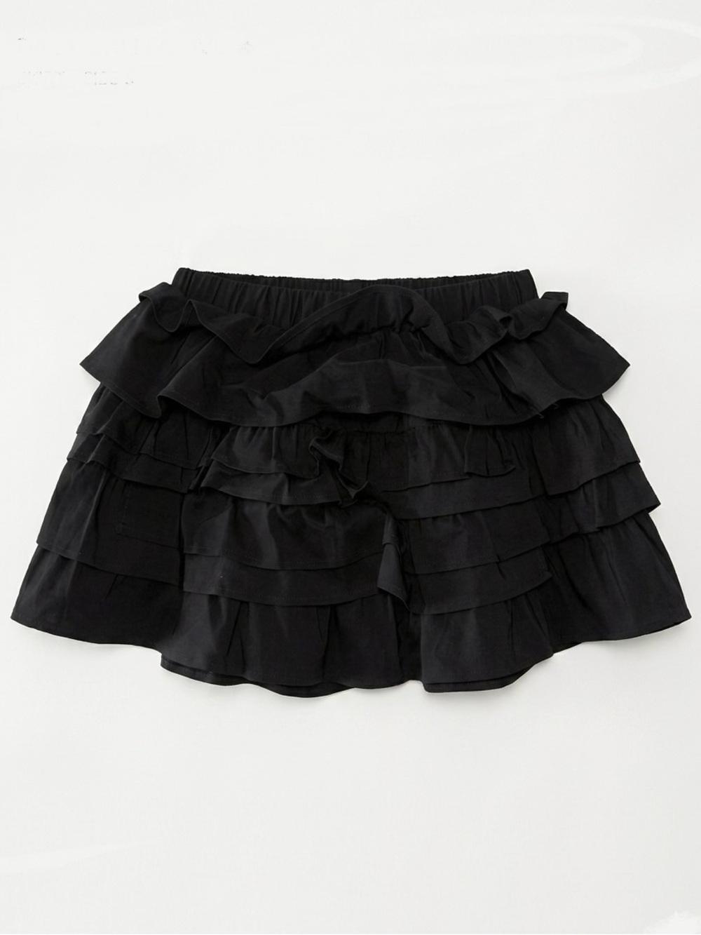 Black Tiered Ruffle Mini Skirt - Women